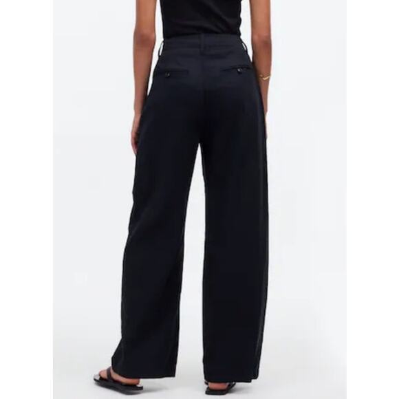 NWT Madewell The Petite Harlow Wide Leg Pant Trouser in True Black Casual 2P - Picture 4 of 9